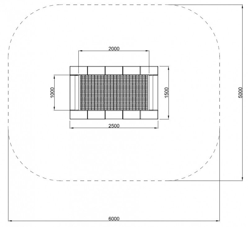Trampoline Orta 1 i form av rektangel